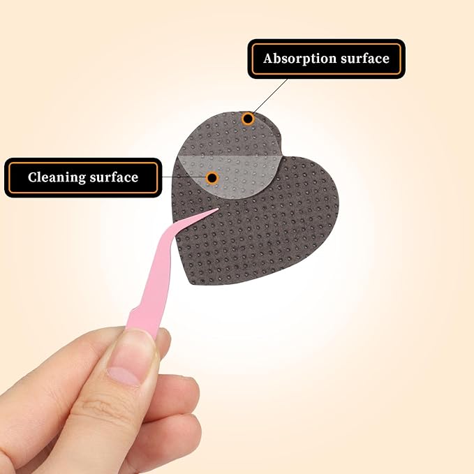 1000 PCS Lint Free Nail Wipes, Heart Shape Lash Glue Wipes, Nail Polish Remover Wipes for Gel Nail Polish Remover, Absorbable Eyelash Extension Glue Cleaning Wipe, Nail Care Tools(Black)