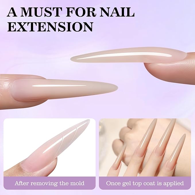 240 PCS Sandwich Nail Dual Forms, 14 Sizes Nail Tips for Builder Gel, Dual Forms for Polygel, Nail Extension for Beginner & Professional, Create Salon Quality Nail Art at Home (Almond-shaped)
