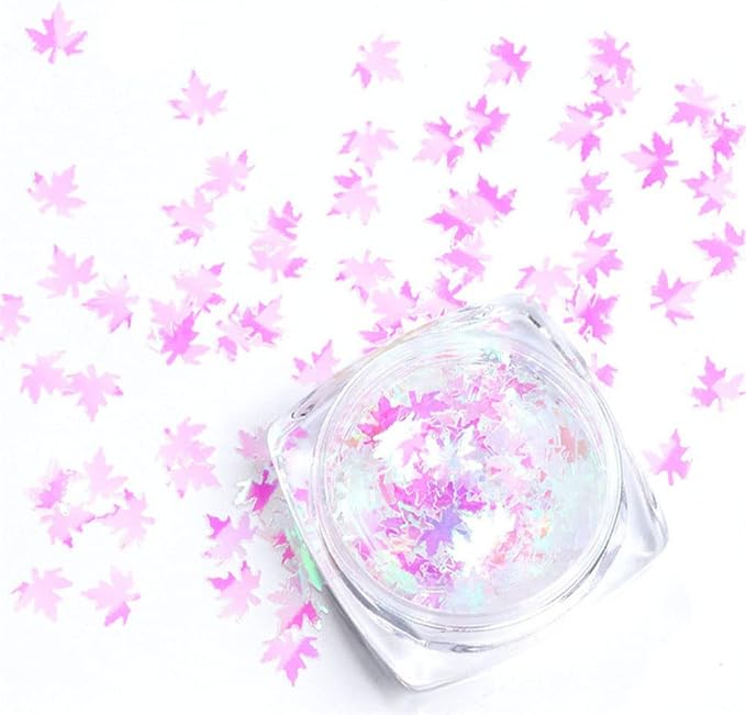 Nail Art Maple Leaf Sequins Autumn Laser Charms Flakes Glitter for Nails Holographic Confetti Decoration 12Colors