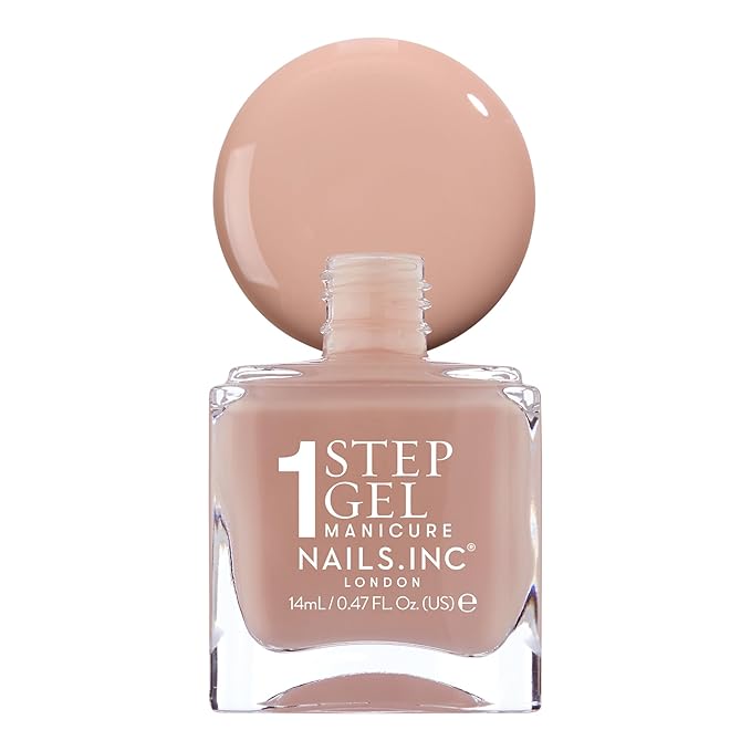 Nails Inc It's Topless Gel-Like Nail Polish, 4-in-1 Base Coat, Treatment, Color & Top Coat, Long Lasting, Strong, Chip Free Nails, Glossy Salon Quality Manicure, Air Dry, Madison, 0.47 Fl Oz