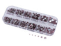 Over 2100 Pieces Pink Lt Rose Flat Back Glass Rhinestones Crystals for Nail Art Kit 6 Sizes (1.4mm - 4.8mm)