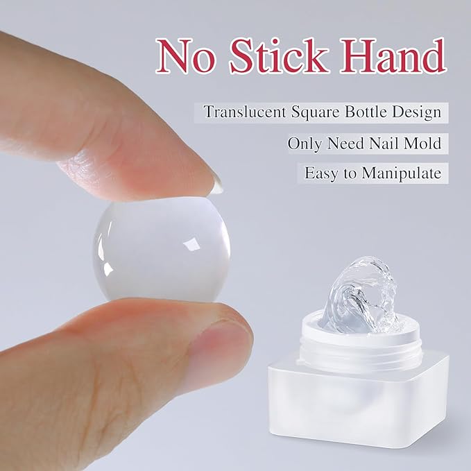 Double Rhythm 3D Nail Gel Clear Solid Sculpting for Art Non-Sticky Hard Gel for Building Carving Molding Nail Extension Soak Off UV/LED Nail Art Salon Home DIY 0.5 Oz (Clear)