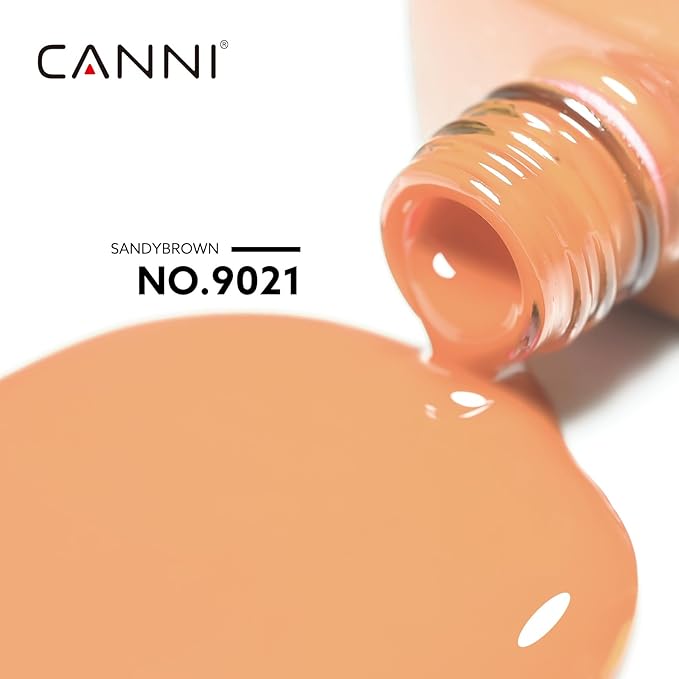 CANNI Creamy Orange Gel Nail Polish, 1Pcs Nude Gel Polish Pastel Orange Summer Color High Gloss Soak Off U V Nail Manicure Salon DIY