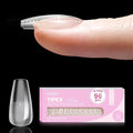 Beetles Tipex Lite Instant Apex Nail Tips, Short Coffin, 16 Sizes | 00–14, Built-in Apex Acrylic Tips for Flat & Natural Nail Beds, Beginner-Friendly Easy DIY Nail Extensions