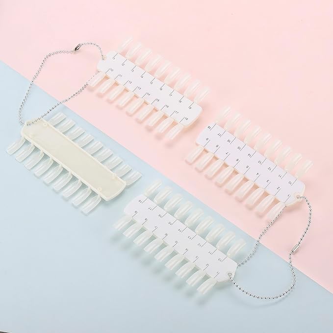 6 Sets 216 Tips Nail Color Swatch, Double Layer Tips Clear Nail Color Display Palette Paint Practice Color Chart Swatches