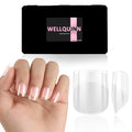 Square Nail Tips Extra Short Thicken Soft Gel Nails Pre-etched XS Clear Full Cover Press on Acrylic Fake Nail Extension for Manicure Salon Home DIY 360Pcs 15 Sizes Black Box Collection