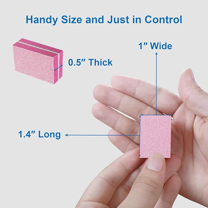 80/80 Grit Nail Buffers (50 Pack), Mini Nail Buffer Block Nail Files for Acrylic Nails and Natural Nails, Coarse Nail Buffer Blocks Bulk Buffing for Nail Buff Professional Manicure File Set Pink
