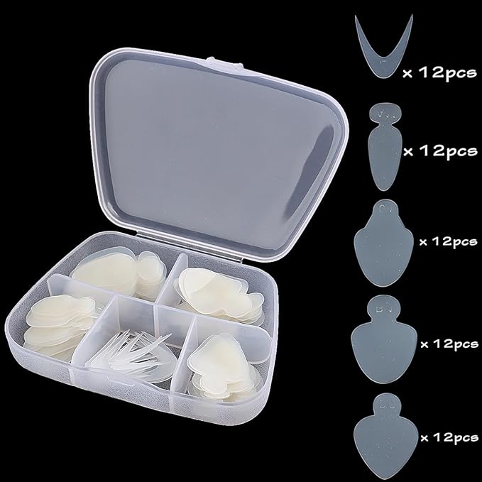 French Forma Dual Stickers, 60pcs Dual Forms Reusable Silicone Mold Pads, French Manicure Tips Inner Mold for Builder Gel Forms, Nails Extension Forms Guide Nail Art Accessories Tools