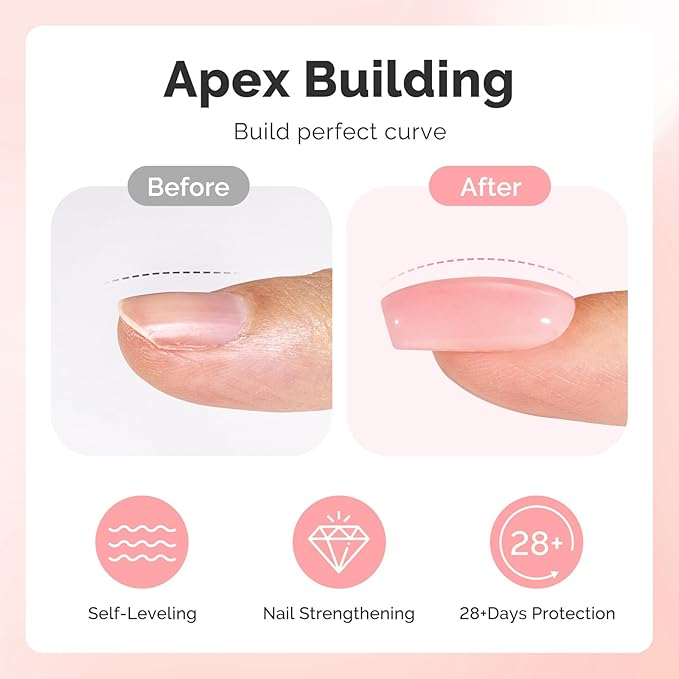 MelodySusie Gray Pink Builder Nail Gel for Nails Thickening, Soak Off UV Extension Gel, Rhinestone Nail Glue for Nail Art Design Salon DIY Manicure at Home Gift for Women-027