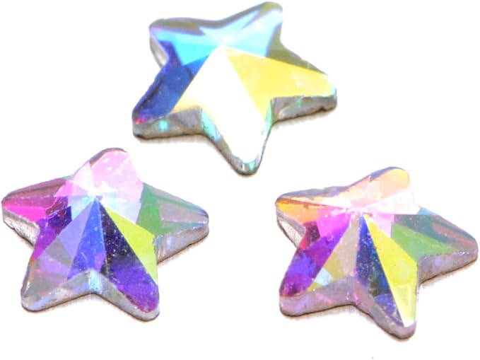 AD Beads Top Czech AB Crystal Flatback Rhinestone Nail Art Decoration Multi Shape (S22 Star 5mm, 100 Pcs)