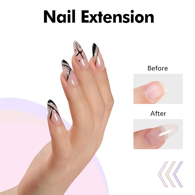 FZANEST Builder Gel With Top and Base Coat HEMA TPO-Free, 15ml * 3pcs Clear Gel Nail Polish Kit for Nail Strengthening Building Apex Extension Soak Off No Wipe Top Coat Base Harden Nails