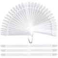200 Pcs Nail Swatch Sticks, Oval Nail Polish Sample Swatches with Metal Ring for Nail Art Polish Practice, Clear