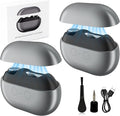 Valentines Day Gifts for Him & Her - 2PC Electric Nail Clipper for Seniors & Adults, Baby Automatic Nail Clipper with LED Light & Nail Scraps Storage, Electric Nail Trimmer for Fingernail (Grey)