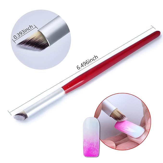 WOKOTO 4 Pcs Ombre Nail Brush For Gel Nails Gradient Nail Sponges Silicone Nail Brushes For Ombre Nail Art Brushes For Acrylic Application Nails Art Tools For French Tip Nail Art Ombre Brushes