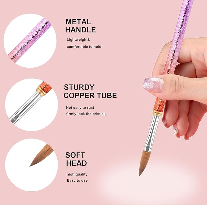 Nail Art Clean Up Brushes,3PCS Soft Cleaner Brush with Cute Fruit Design for Makeup Application, Flat/Oval/Fine Angled Gel Nail Brushes,Nail Art Tools for Cleaning Polish Mistakes on the Cuticles