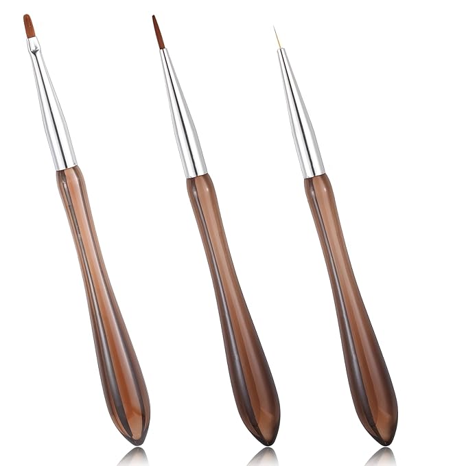 2PCS Nail Art Brushes, Flowers Drawing Pen Versatile Nail Drawing Pen NailTools Dual End NailPen Brush Acrylic Round Flat Painting for Petals Leaves and Intricate Art Designs