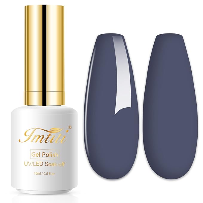 Imtiti Gel Nail Polish, 0.5 Fl Oz Lavender Grey Color Soak Off LED UV Polish for DIY Nail Art, Manicure Salon Kit for Women Girls