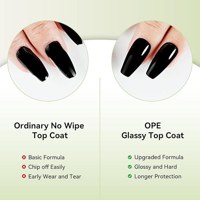 Base and Top Coat Nail Polish Quick Dry,16.5ml Large capacity Basic Nail Polish Set Fast Dry Air, High-Glossy Shiny, No U V Light Needed for Women Salon DIY Nail Art