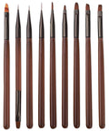 9 Pcs Nail Art Brushes Set, Nail Art Design Pen Painting Tools, Nail Extension Gel Brush Nail Art Slant Brush Nail Polish Brush Builder Nail Gel Brush Nail Dotting Pen Salon at Home Diy Manicure