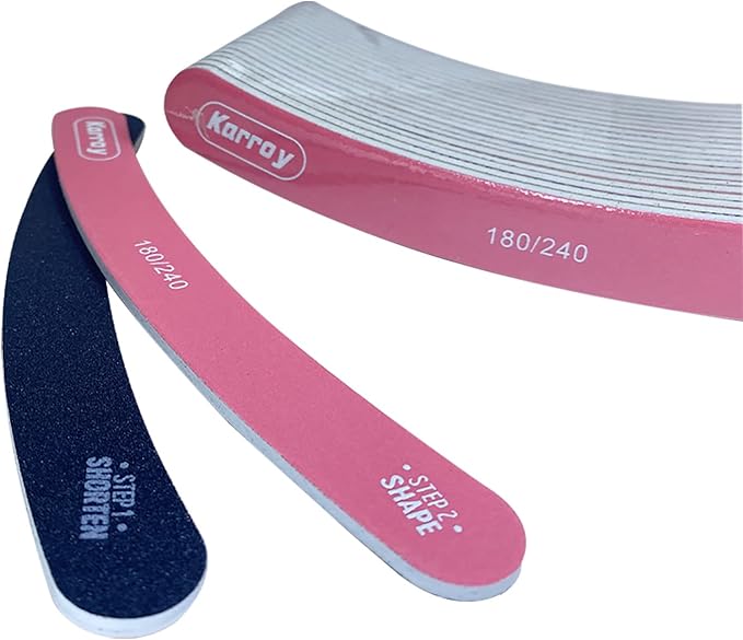 Nail File 20pcs Dual Sided Nail Files for Natural Nails Emery Boards Nail Filer for Acrylic Nail 180/240 Grit