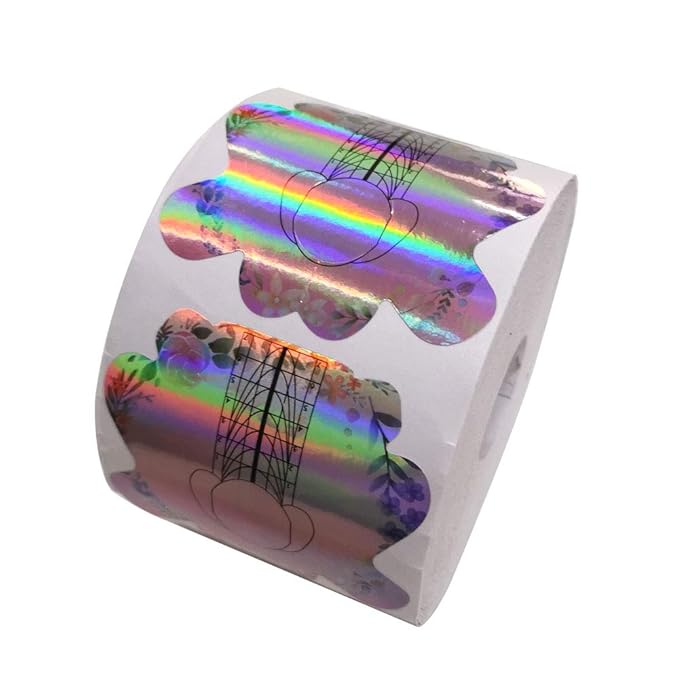 500PCS Stiletto Nail Tips Laser Nail Forms Gel Polish Extension Forms Acrylic Tips Nail Art Decoration DIY Nail Gel Curl