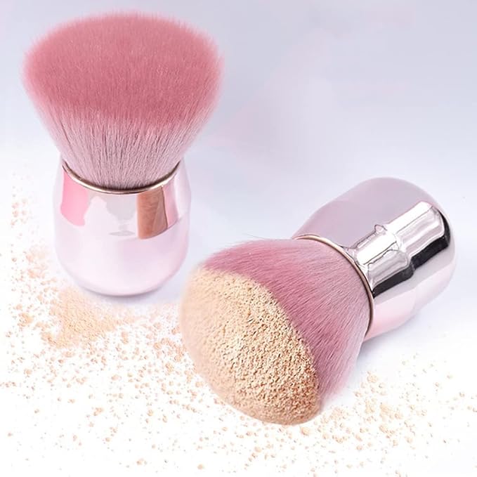 Nail Dust Brush for Acrylic and Dip Powder – Soft Kabuki Nail Cleaner Brush for Manicure, Makeup, Nail Art – Pink Handle