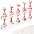 Nail Stand Acrylic Nail Art Display Stand Magnetic Nail Tips Practice Holder 54 Pcs Reusable Adhesive Putty for DIY Painting Nails Stand kit (Rose Gold)
