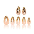 LOVFUL Press on Nails Chateau Glimmer | Handmade with Full Covered Crystals | Reusable Full Cover Nails | Almond Regular 1.0 in | P001-L