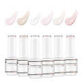 Nicedeco Hema Free Rubber Base Gel Polish for Nails Cruelty Free Vegan 6 Pcs Rubber Gel Nail Strengthener Nude Pink Nail Gel Polish Set 33