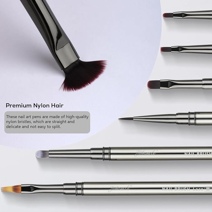 12Pcs Nail Art Brushes, Nail Gel Polish Painting Brush Nail Liner Brush, Nail Brush Gift for DIY Manicure Salon at Home (silver)