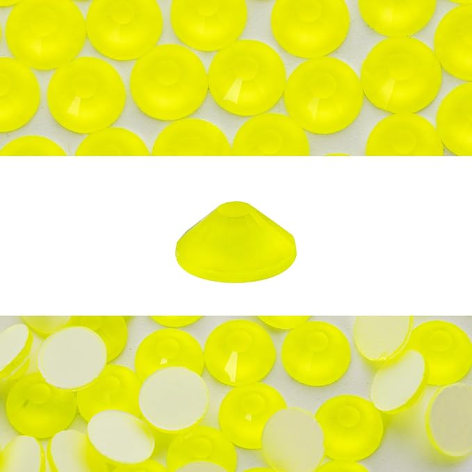 Novani 3000 Pieces Flatback Rhinestones Glass Round Gems Neon-Yellow Crystals for Nail Art DIY Crafts Clothes Shoes,SS12,3.0-3.2mm