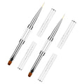 Thinp Double Ended Gel Builder Brush - 2 Pcs, Hard Gel Nails Art Design, White