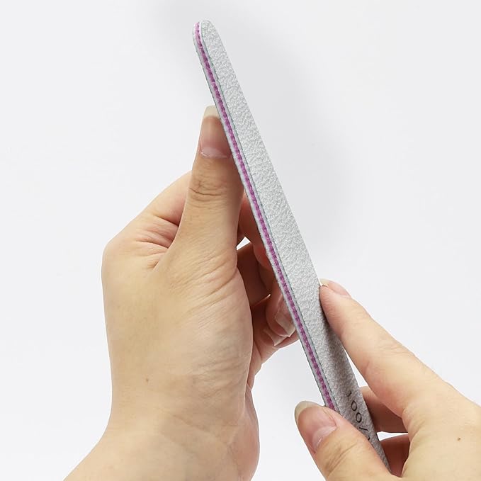 BTYMS 100 Count 100/180 Grit Nail Files for Acrylic Nails, Double Sided Emery Boards Reusable Nail Buffing Files