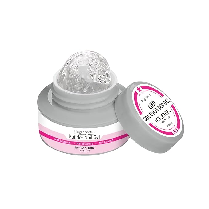 Non Sticky Solid Builder Gel for Nails,4OZ 120g Clear & Pink Hard Gel for Nails 3D Sculpting Gels Carving Nail Extension Nail Art Salon Home
