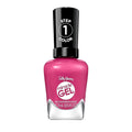 Sally Hansen Miracle Gel Supercharged Pinks Nail Polish | Salon Quality Gel-Like Formula, Two-Step System, No UV Light Needed, Long Lasting | 350 Work Hard, Play Pink | Bright Pink Crème Nail Color