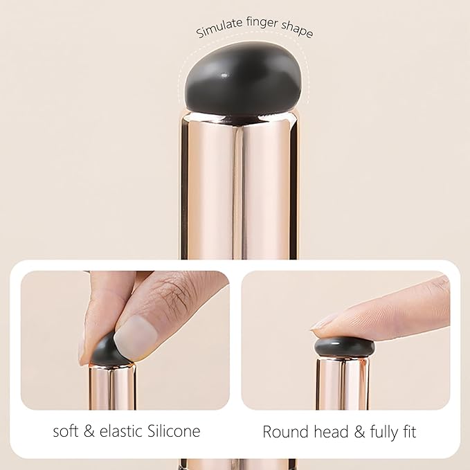 WOKOTO 4 Pcs Ombre Nail Brush For Gel Nails Silicone And Nylon Tips Nail Art Brushes For Acrylic Nails Nail Ombre Brushes Gradient Design Nail Polish Brushes For Nails Art Painting Pens Tools