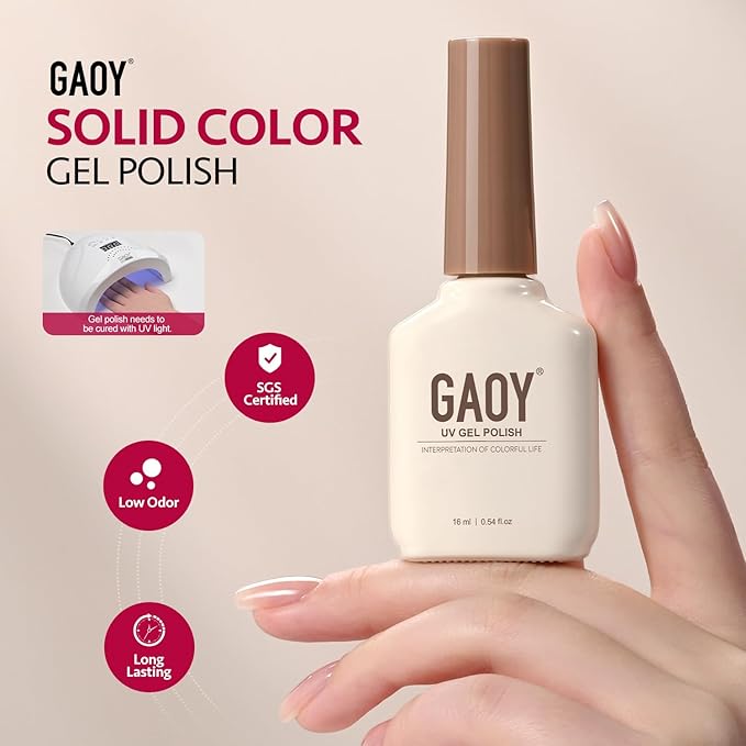 GAOY Red Gel Nail Polish, 16ml Soak Off Gel Polish, UV Light Cure for Nail Art DIY Manicure at Home, 4159 Midnight Rose