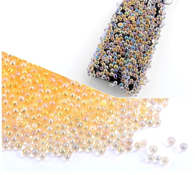 Nail Art 3D Micro Rhinestone Crystal Glass Mini Beads Manicures DIY Glitter Caviar Decoration Tips 6 Colors