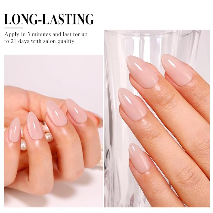Imtiti Jelly Gel Nail Polish, 0.5 Fl Oz Nude Natural Sheer Jelly Gel Polish Soak Off LED UV Translucent DIY Nail Art Starter Manicure Salon