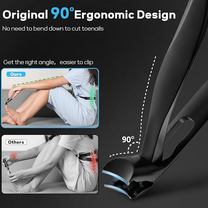 Toe Nail Clipper for Ingrown or Thick Toenails,Toenails Trimmer and Professional Toenail Nipper for Seniors with Stainless Steel Surper Sharp Blades (Podiatrist Nail Clippers Set)