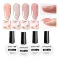 JODSONE Builder Gel for Nails,4Pcs Builder Gel Set 10ml Jelly Brown,Nail Extension & Strengthening,Fall Collection Long Lasting UV Light Cure