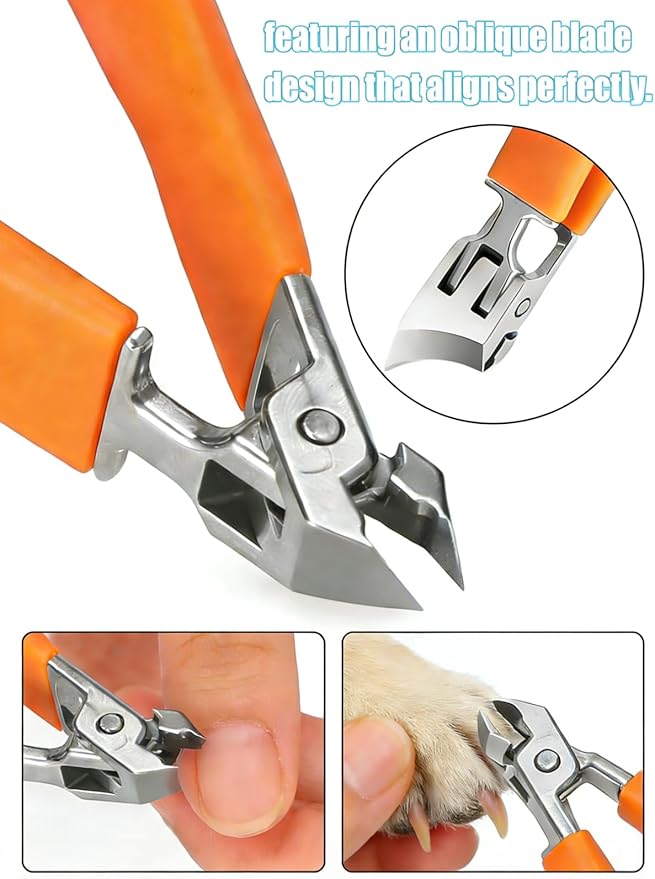 Wide Jaw Opening Anti-Splash Slanted Nail Clippers - Long Handle Splashproof Design for Ingrown Nails, Wide Mouth Toe Nail Clippers & Household Use