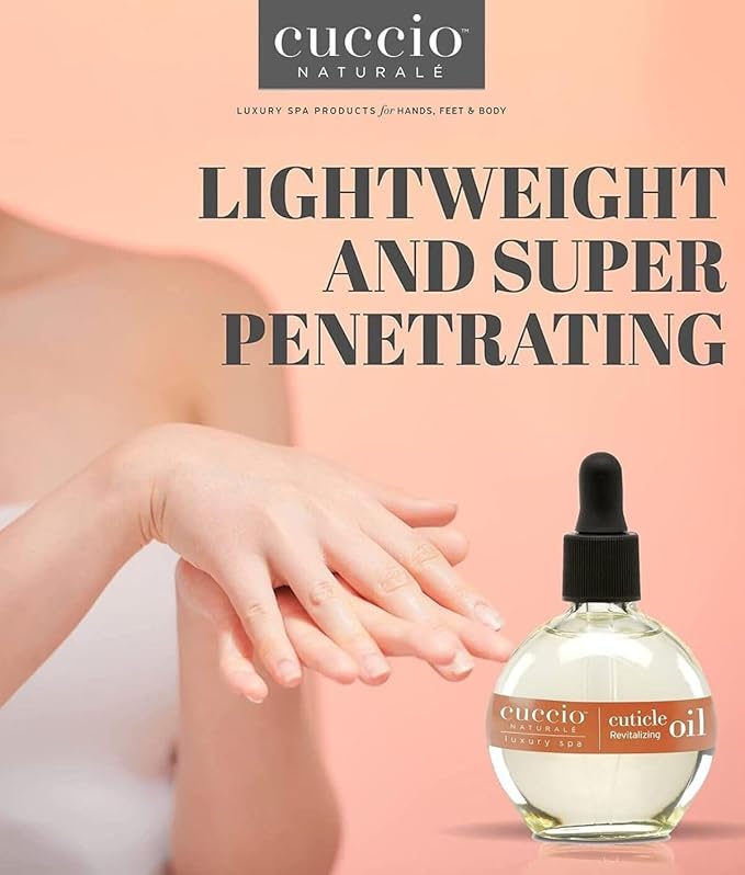 Cuccio Naturale Sweet Almond Revitalizing Cuticle Oil, Lightweight Fast-Absorbing Hydrating Nail & Cuticle Conditioner, Cold-Pressed Oils + Vitamin E, 2.30 Fl Oz