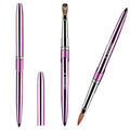 Acrylic Nail Brush Size 8#, 100% Pure Kolinsky Hair Acrylic Crystal Hot Purple with Silver Ferrule Round Shaped for Women Girls Manicure Tools Accessories