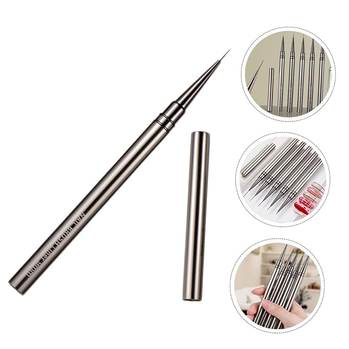 Nail Art Liner Brush Pen Precision Manicure Tool for Diy Nail Design Metal Handle for Home and Professional Use