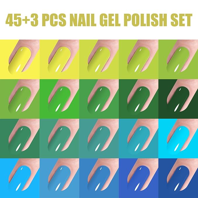 Vishine 48Pcs Gift Set Gel Nail Polish Kit Soak Off UV LED Nail Gel Polishes for Nail Art 8 ML/PC Pack of 48 Pretty Colors Series Kit 006