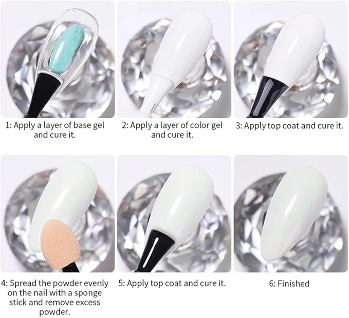 2 Jars White Pearl Nail Powder Pearlescent Nail Pigment High Gloss Glitter Aurora Nail Art Glitter Sequins Chrome Iridescent Pigment DIY Sparkly Paillette Charm Flakes Gel Polish Nail Decorations