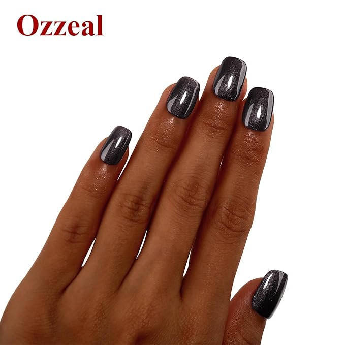 Pearl Gel Polish, 0.5 Fl Oz Black Glitter Pearl Gel Nail Polish Sparkle Shimmer Fall Winter for Art DIY Manicure Soak off LED UV