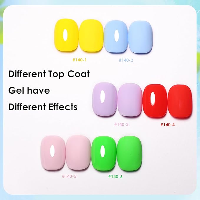 Imtiti 6 Pcs Gel Polish Set,10ml Same Color Same Bottle Cap Spring Summer Gel Nail Polish Kit (Neon Green, Neon Red, Light Purple, Light Blue, Light Pink, Neon Yellow,10ml*6)