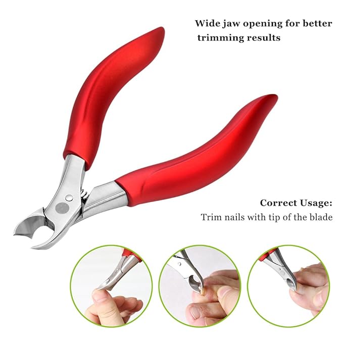 BEZOX Toenail Clippers for Thick Nails - Precision Thick Finger Nail Clipper Adult, Comfort Grip Nail Cutter, Ergonomic Long Handle Large Toe Nail Clippers